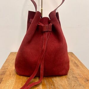 Mansur Gavriel Burgandy Suede Hobo Bag